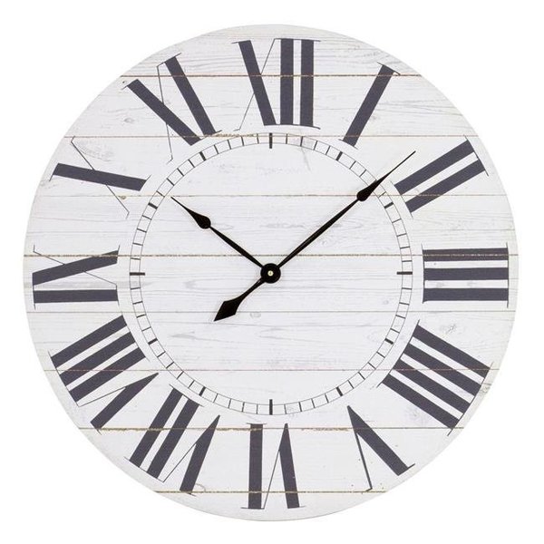 Aspire Home Accents Aspire Home Accents 5865 Estelle French Country Wall Clock with Shiplap Face 5865